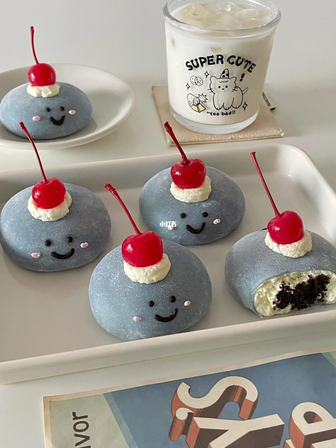 在家做甜品🥛海盐奶油大福🦋吃点可爱•ᴗ•✨