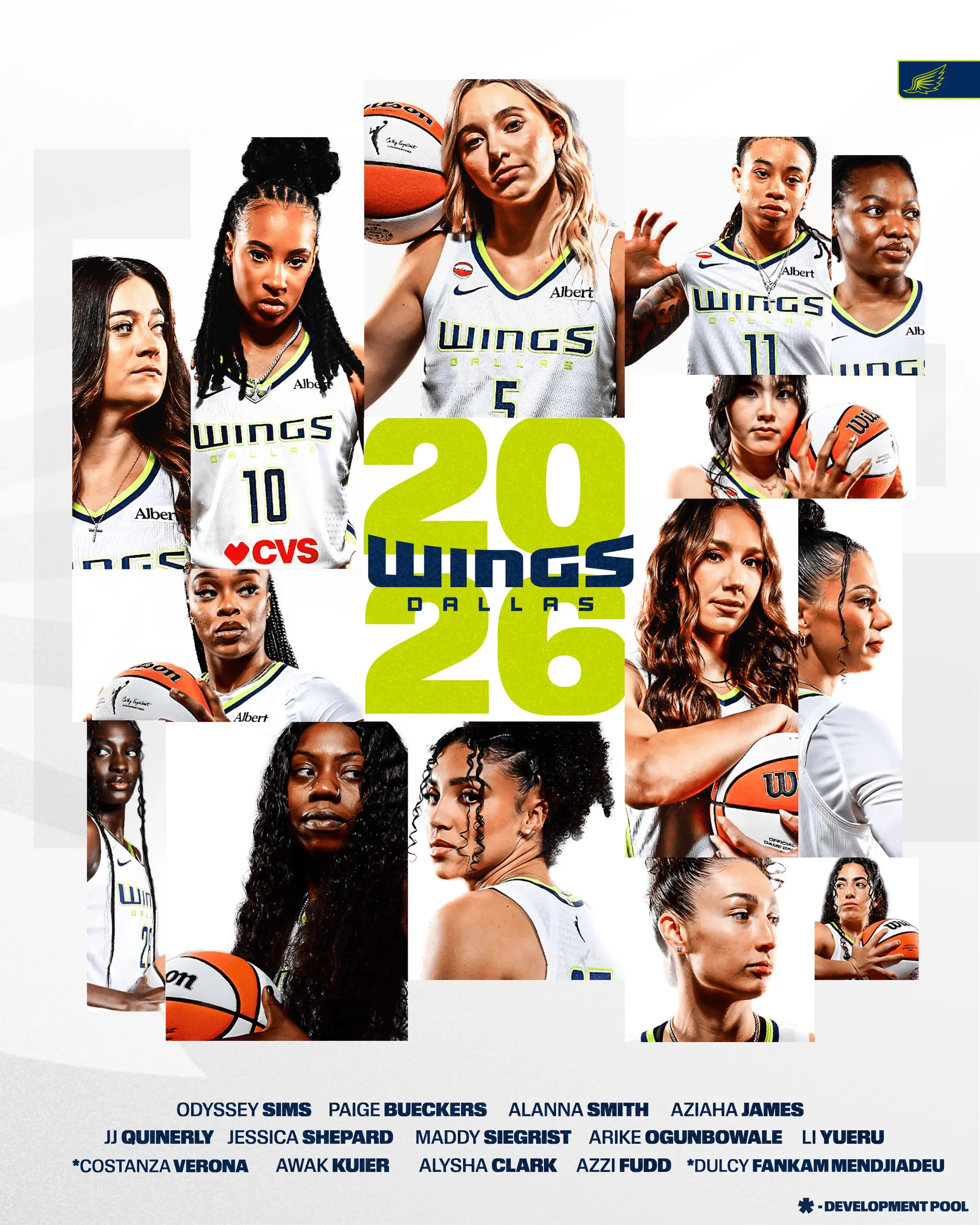 另一位留洋球员成功留队：达拉斯飞翼官宣新赛季阵容，李月汝在内。wnba