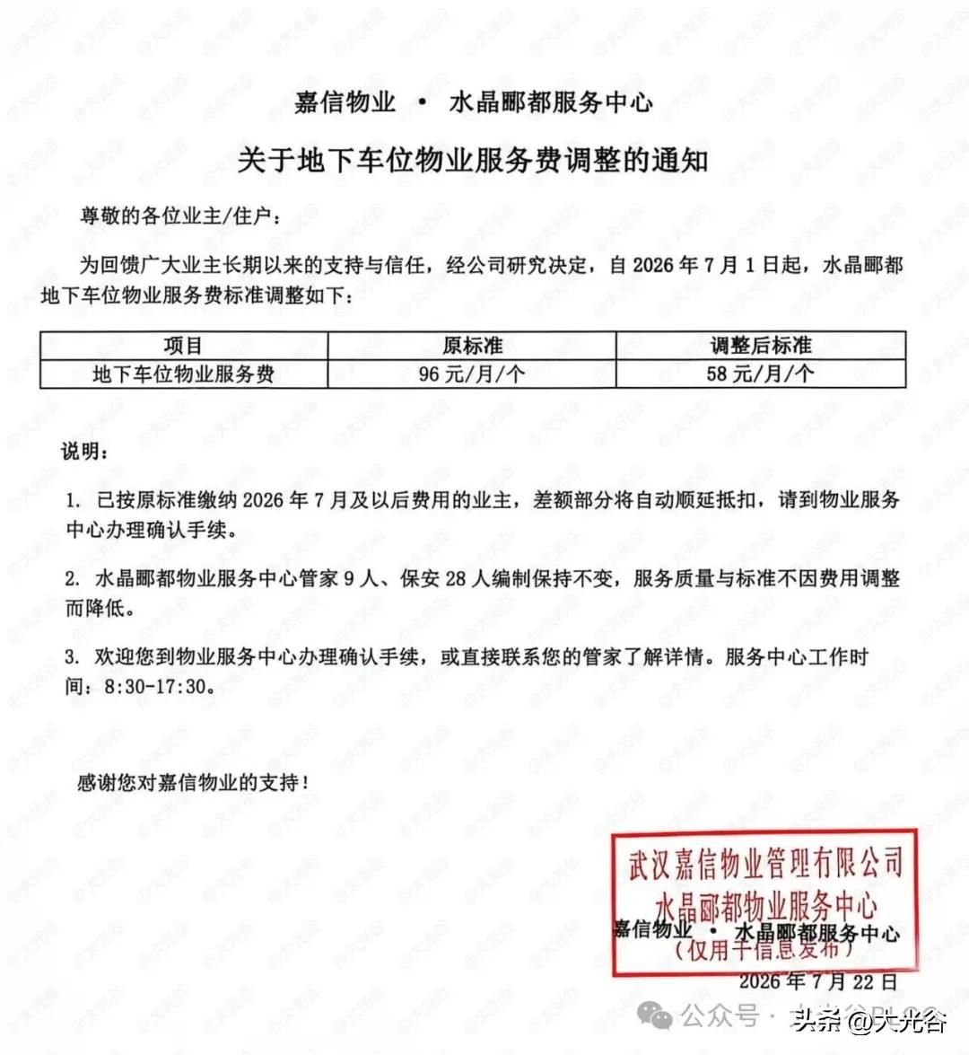 58 元 / 月！武汉小区车位管理费到底多少钱才算合理？

近日，光谷南藏龙岛天