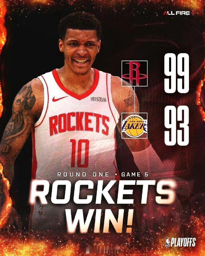 奥科吉6中3拿到火箭替补席最高7分在今日结束的NBA季后赛首轮G5火箭99-93