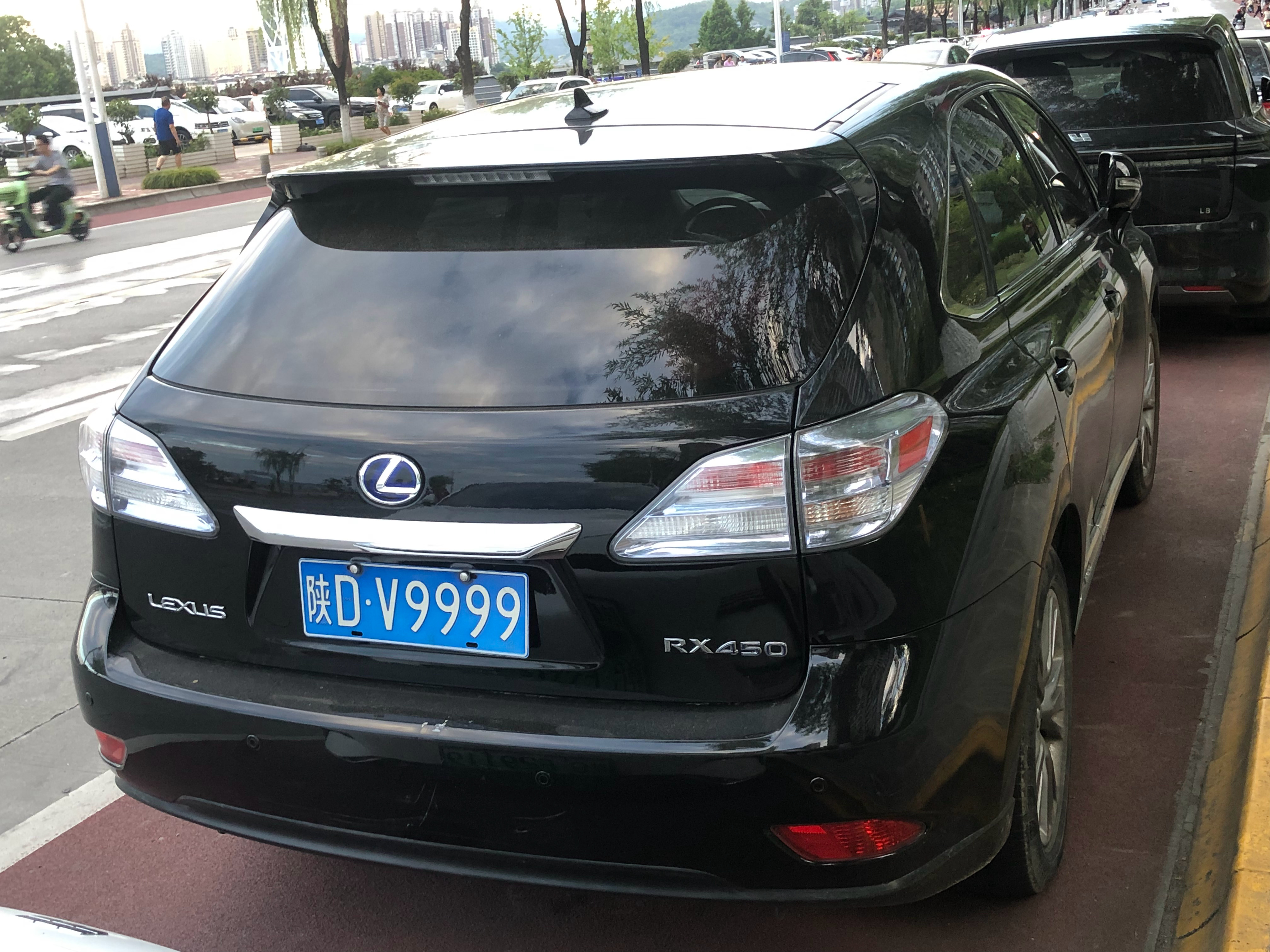 全球车牌 陕DV9999雷克萨斯RX450陕西省咸阳市 安康