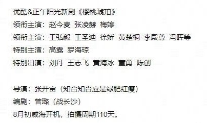 网传樱桃琥珀全阵容，豆瓣发这个的瓜主，是翻车率100%的瓜主[允悲]，男主就是扑