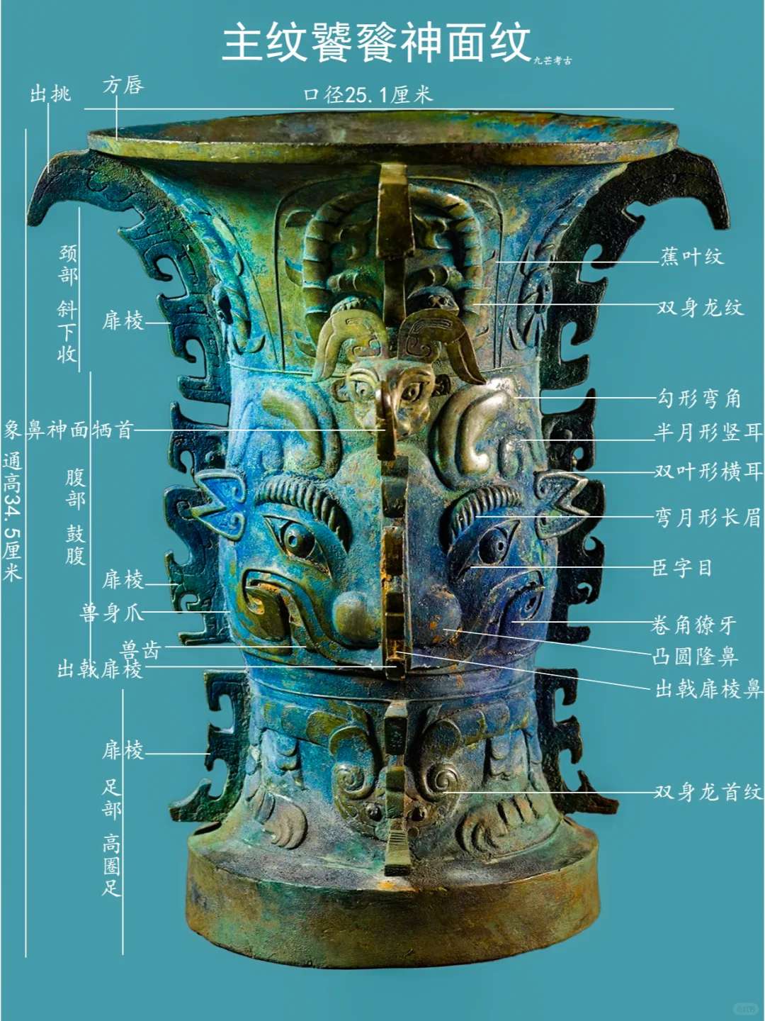 西周饕餮神面纹尊（随州市博物馆藏品）