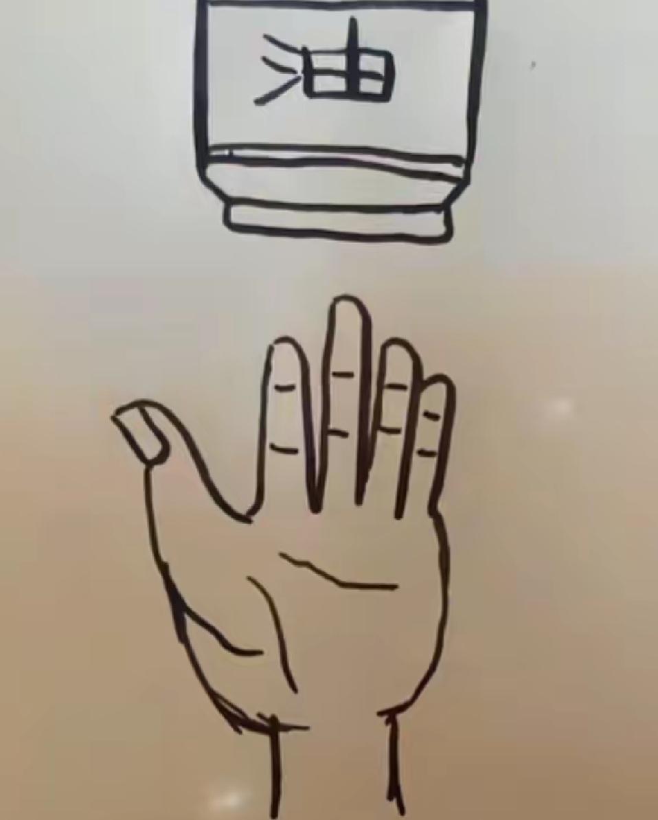 手上涂点油，滑溜溜的。看图猜词语开心快乐🙂，很简单呦，动脑解猜字