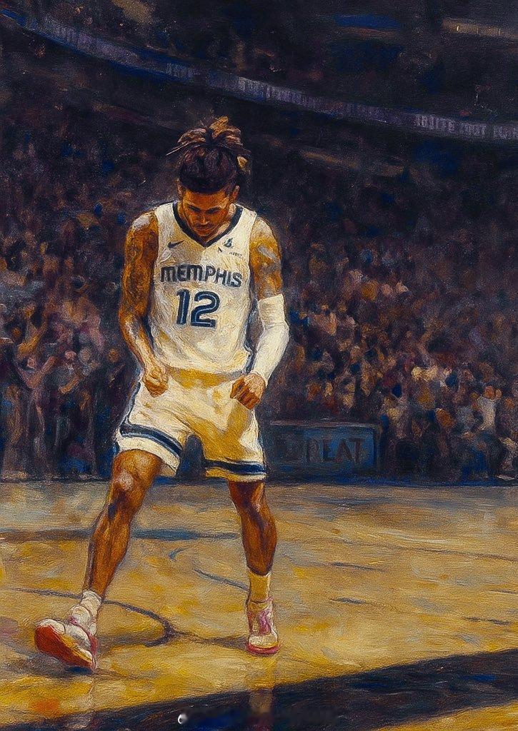 莫兰特油画系列！这组不错～莫兰特nba总决赛nba交易 ​​​