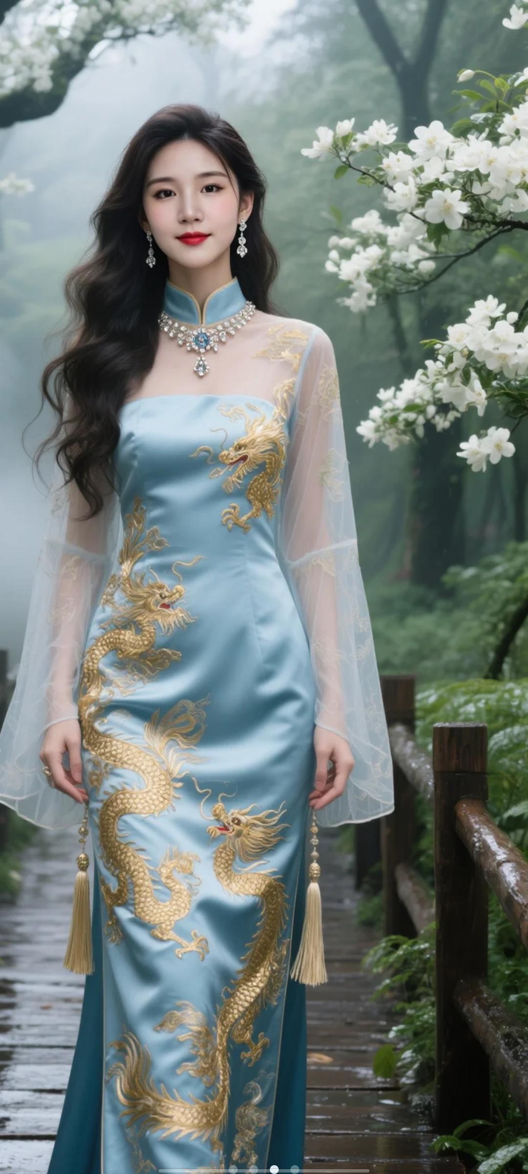 长款旗袍美女好优雅迷人啊！优雅自信穿搭分享大方优雅穿搭 高级显气质穿搭