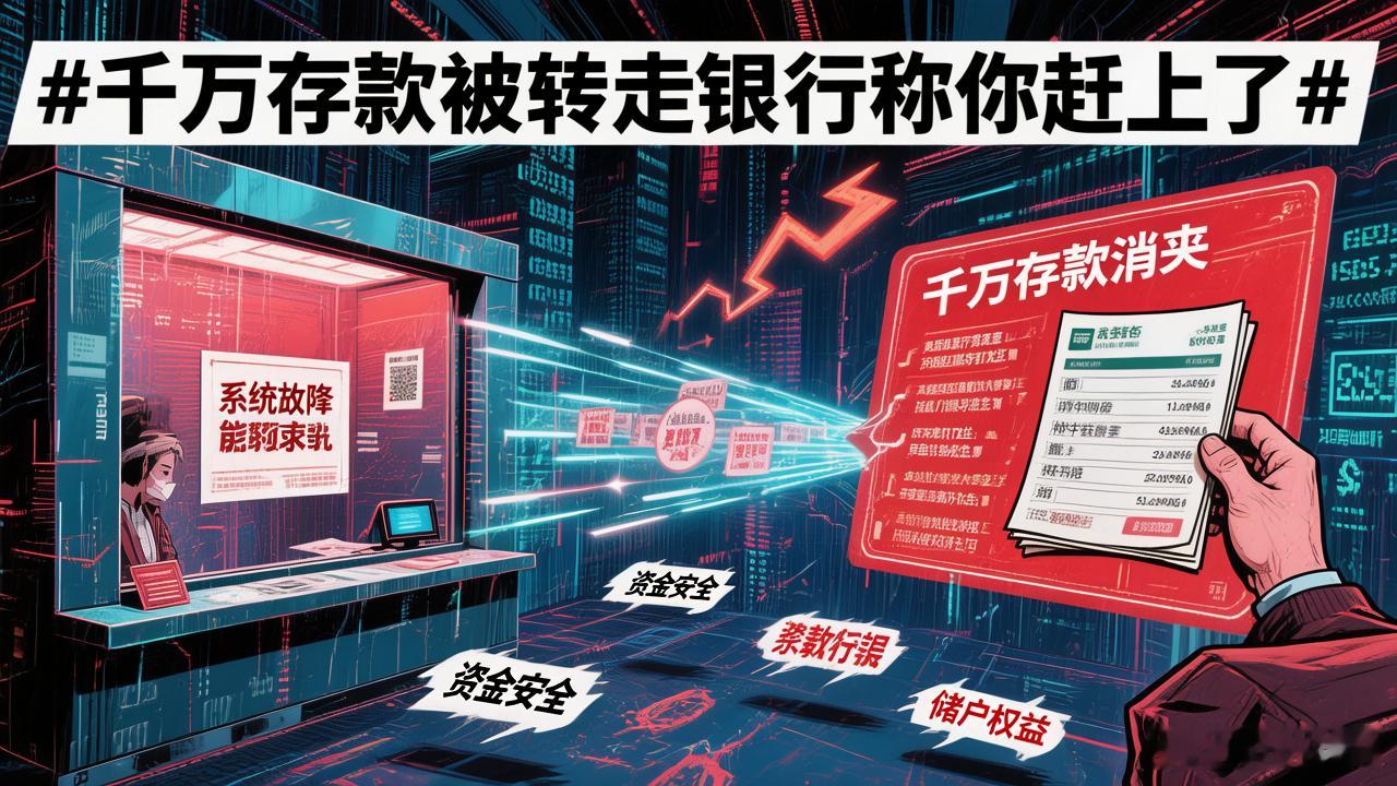 千万存款被转走银行称你赶上了把钱存进银行，图的是安全。结果呢？吉林陈冰把1000