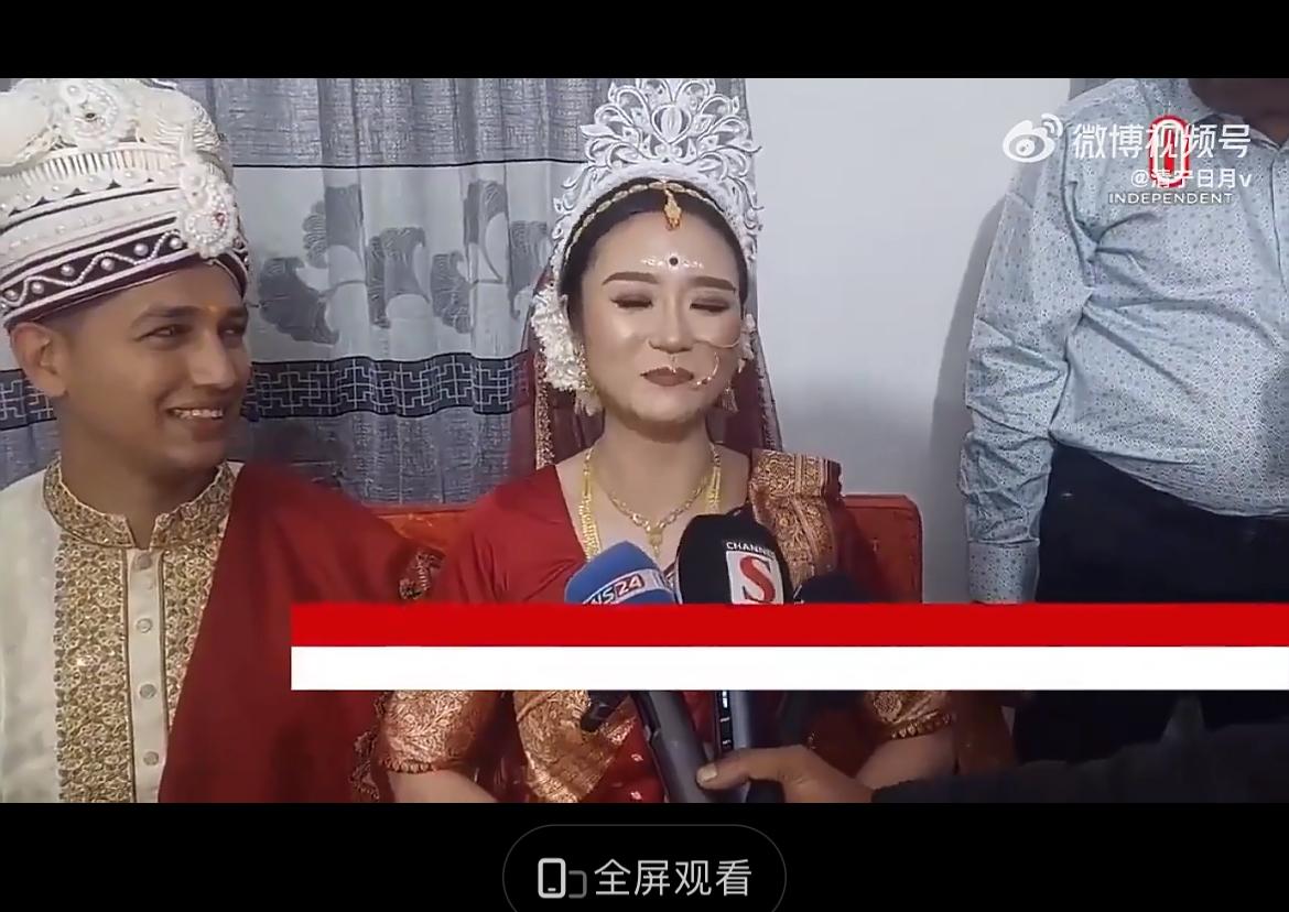 上海独身女远嫁孟加拉老公，举办了孟加拉特色的婚礼，双方亲朋好友出席见证，幸福的场