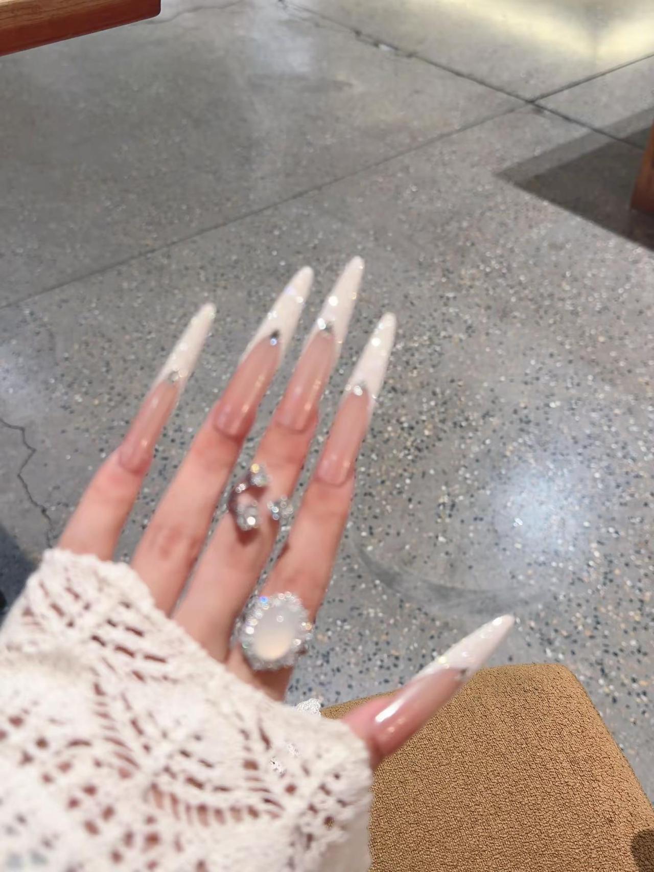 美甲裸色加钻 裸色系美甲 钻饰美甲 仙女美甲芊芊玉指 美甲裸色加钻