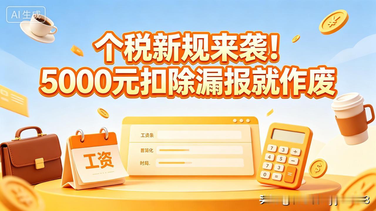 个税新规来袭！5000元扣除漏报就作废
 
打工人紧急自查！4月工资到手变少，不