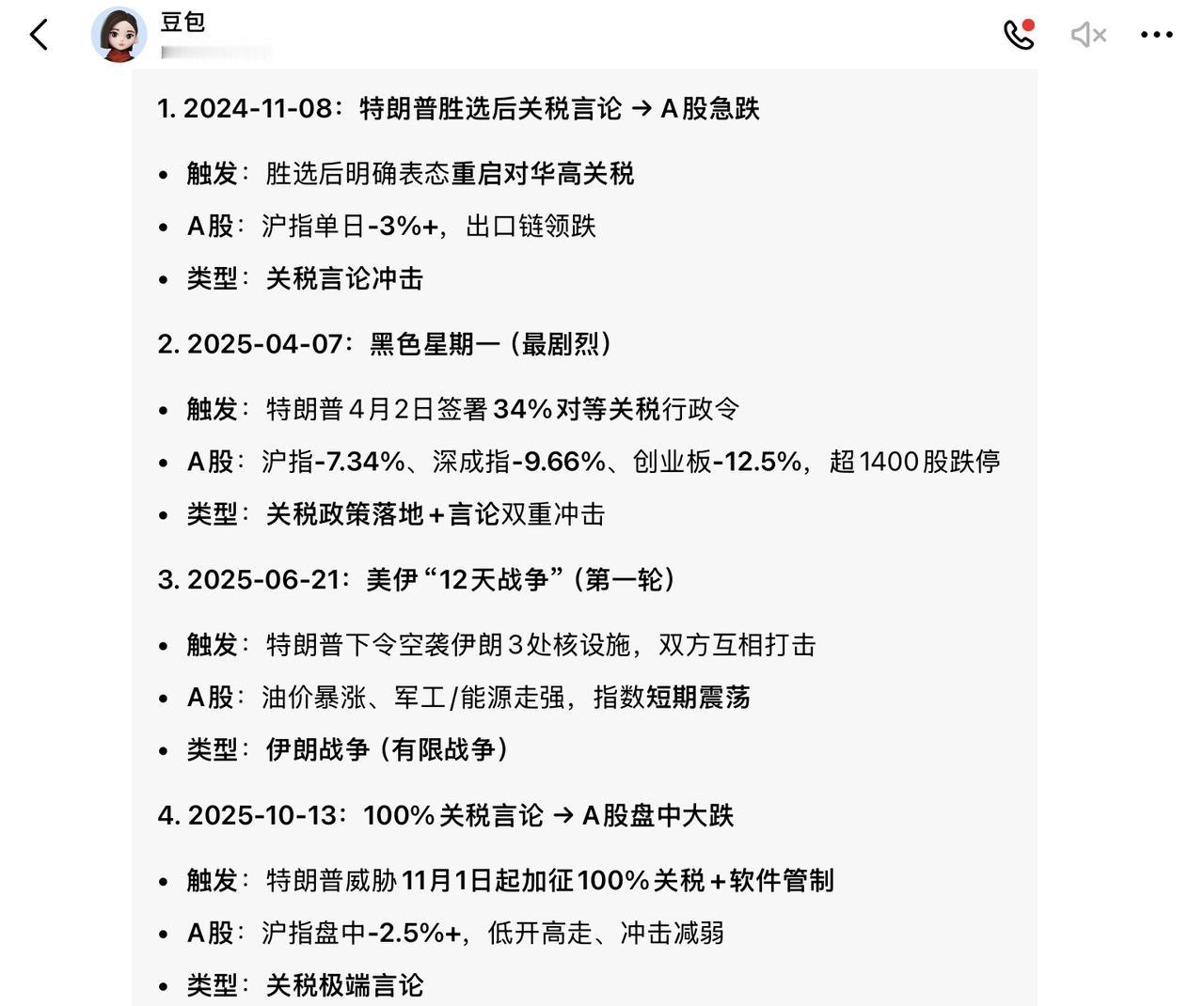 这两年，抛开第一轮美伊12天战争（A股小幅震荡），特朗普直接导致A股暴跌的数量就