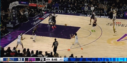 球击裁判！兰德尔这球多少有些“故意”的！
在今天NBA常规赛森林狼对阵勇士的第四