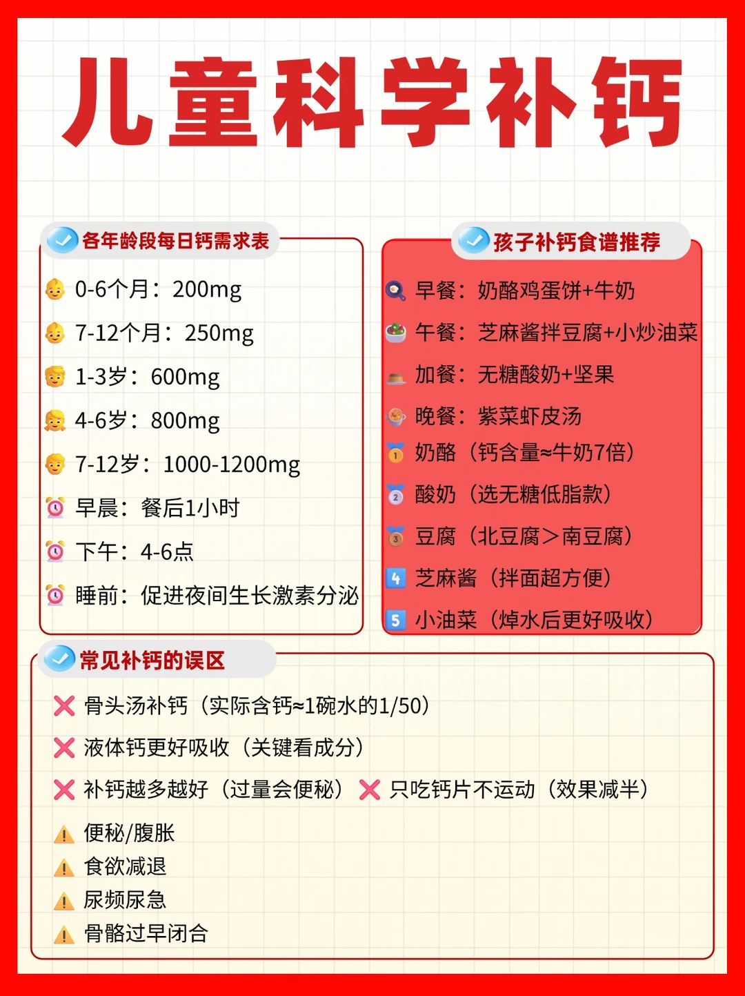 儿童科学补钙指南