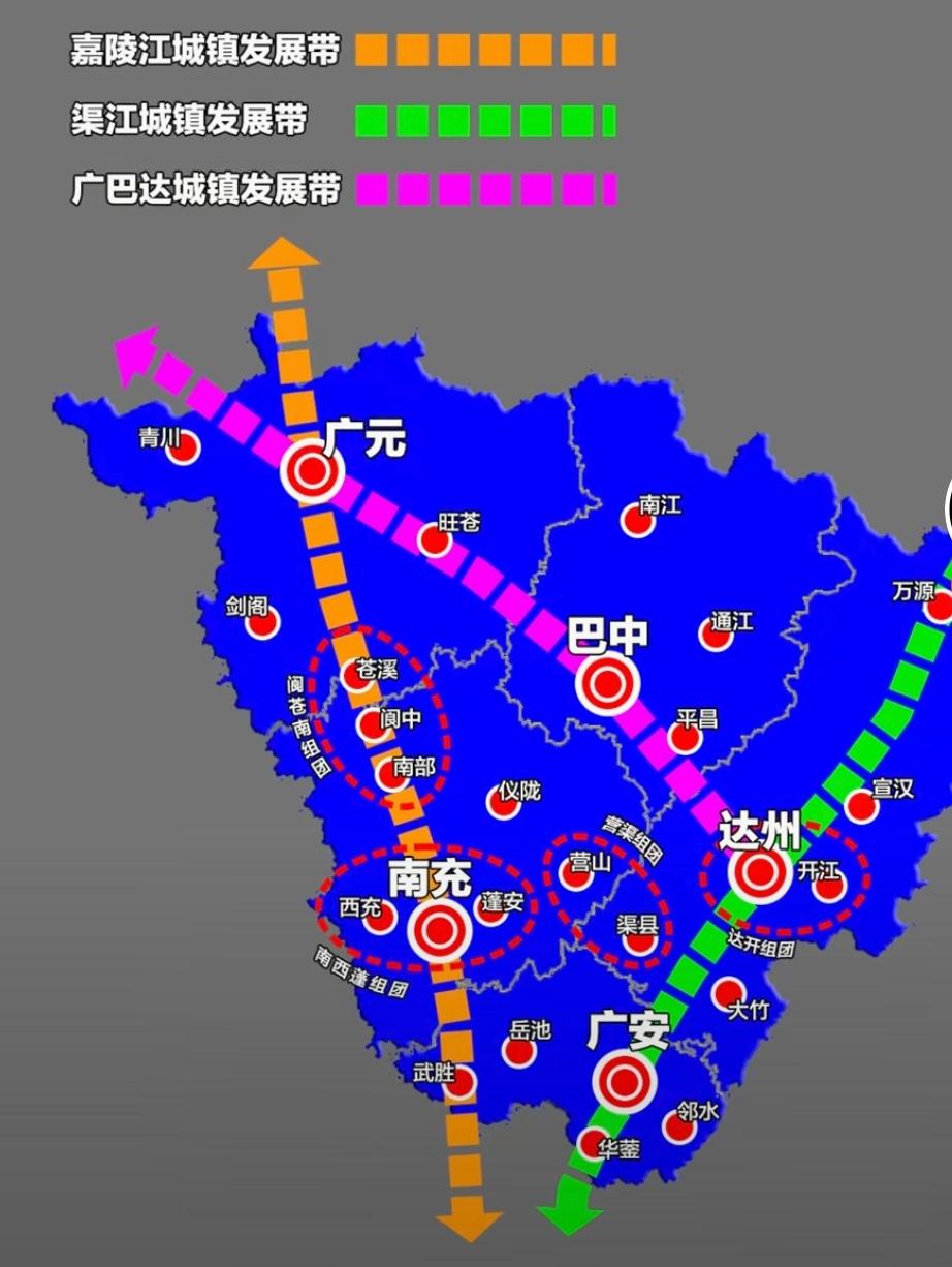 川东北区域的政治格局更多还是因为经济和交通发展而带来的变化，历史上广元、巴中和南