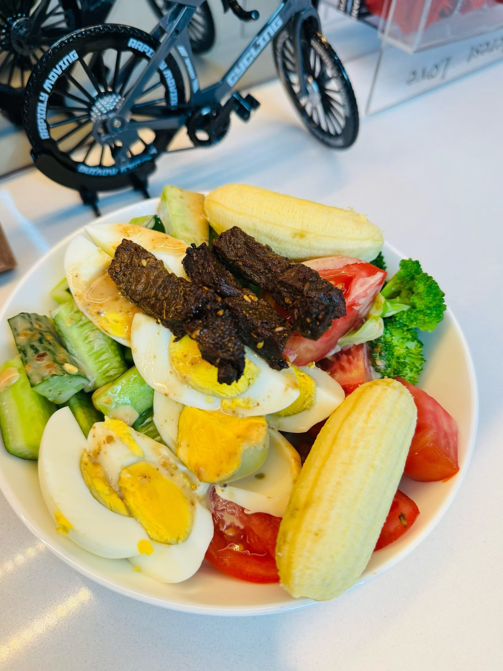 看起来是不是很好吃，确实，真的很好吃，自己做的运动餐 