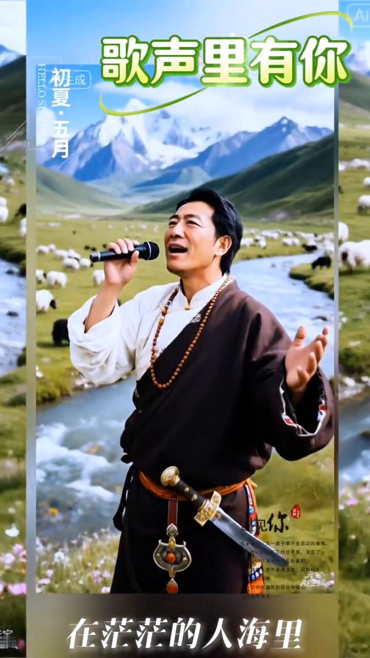 歌声里有你。
在茫茫的人海里，怎么就遇到了你？定是前世的缘，让我一眼就认出了你。