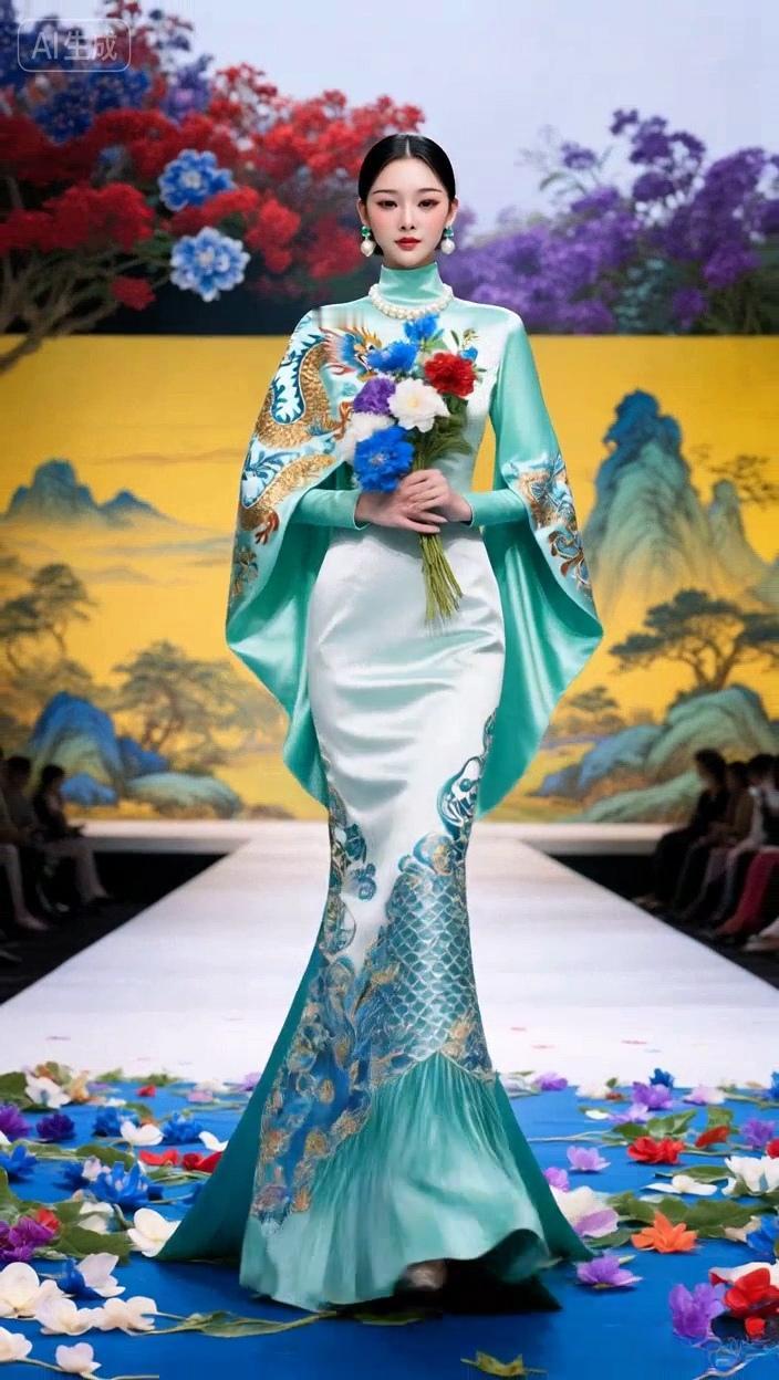 七绝●锦绣中华/古韵   

色彩斑斓大舞台，
繁花似锦聚人才。
时装走秀多时尚