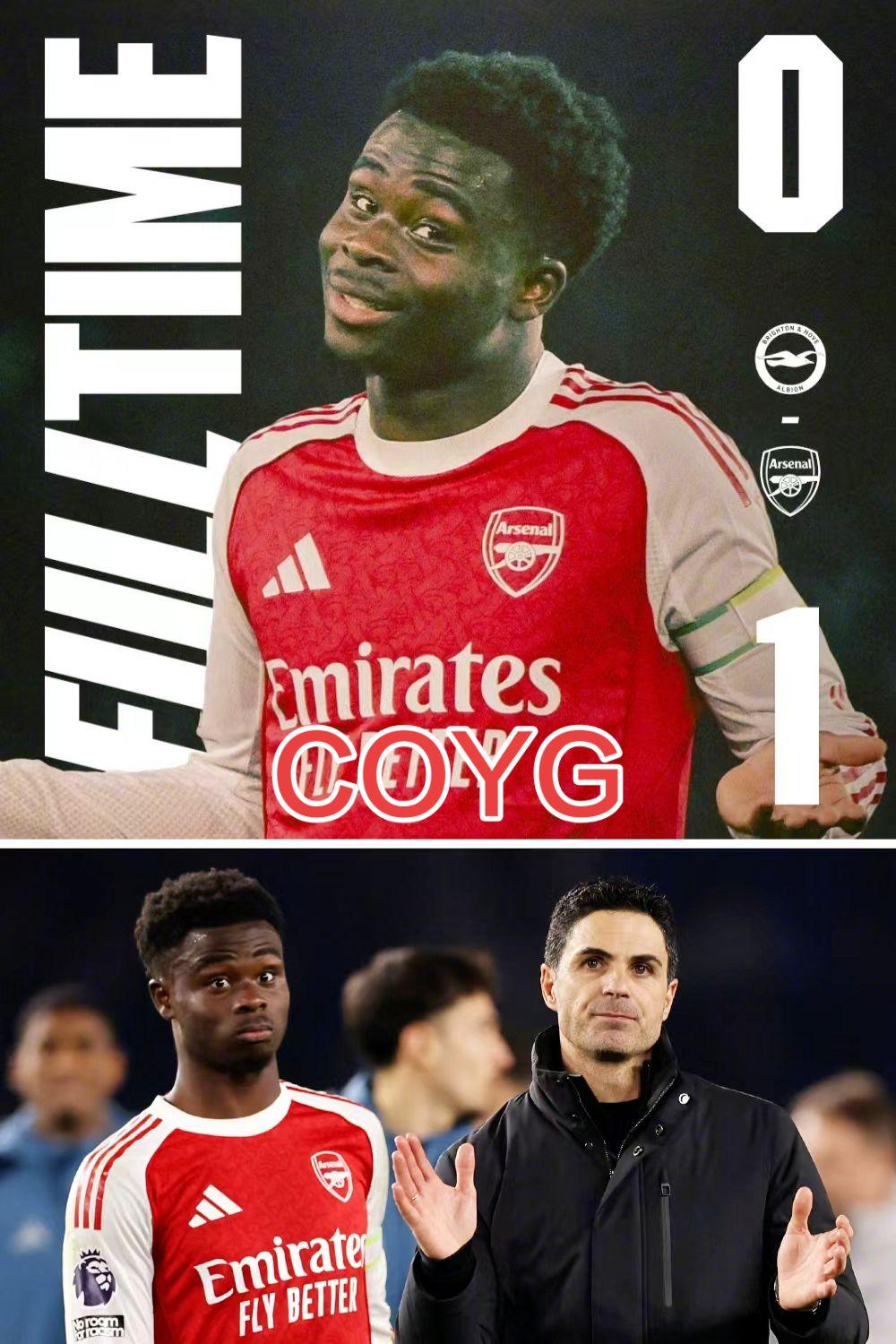 萨卡打入全场唯一进球，最终帮助球队拿下三分。
阿森纳少有的全场控球率劣势的比赛，