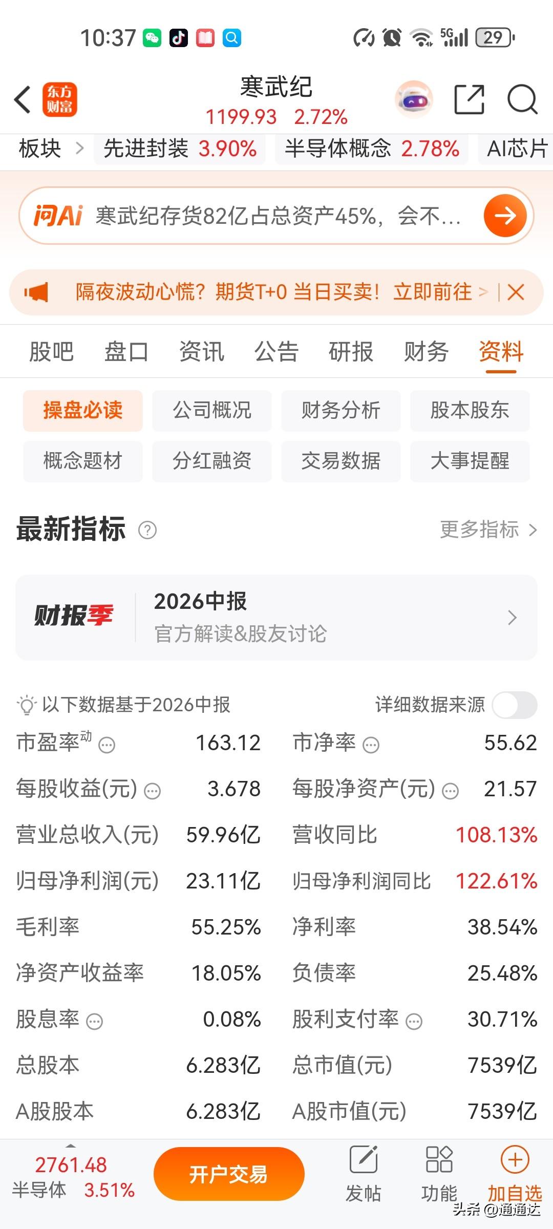 寒武纪的业绩应对现在的估值肯定严重高估，芯片价格已经到了天花板，现在主要看出货量