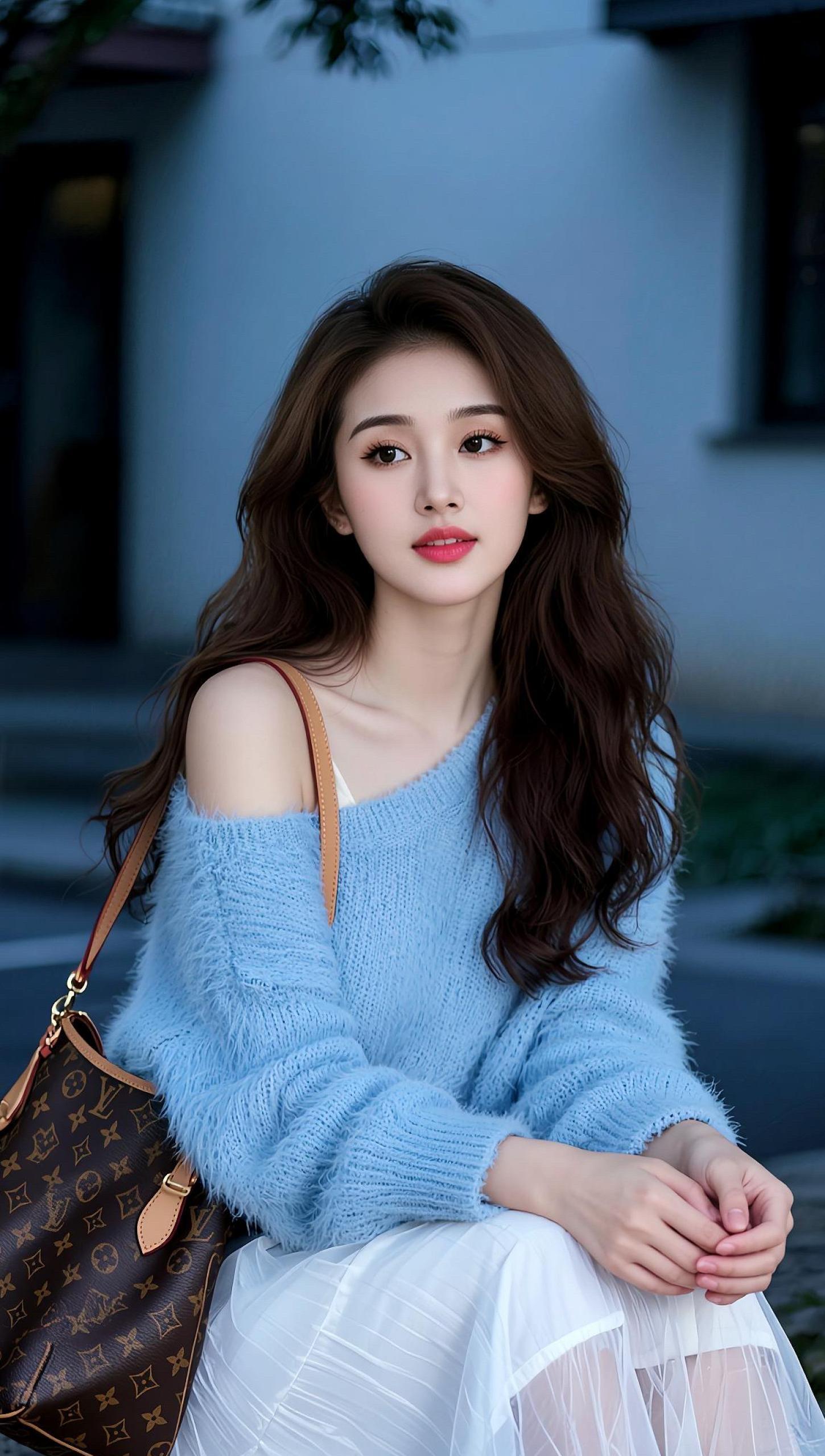 AI蓝衫氛围感写真 随变ai随便玩