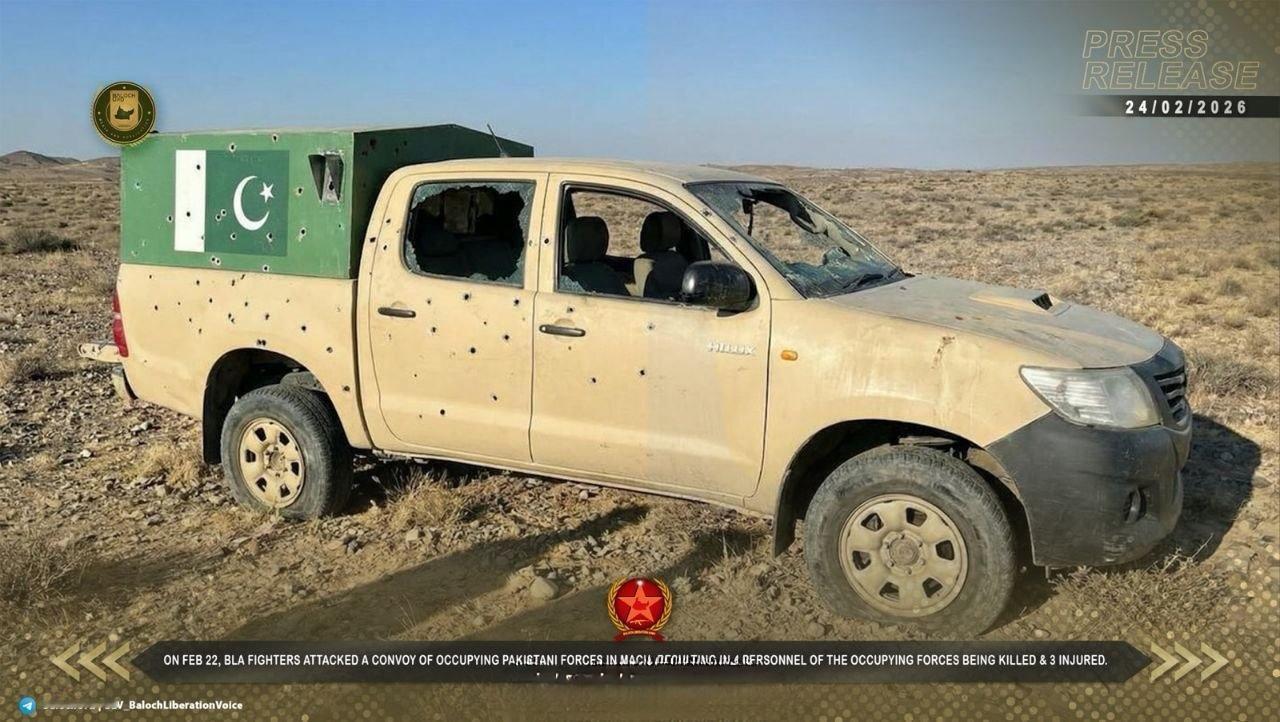 巴基斯坦俾路支省潘杰古尔发生一起武装袭击，两辆民用汽车被伏击并烧毁，6人被杀，死