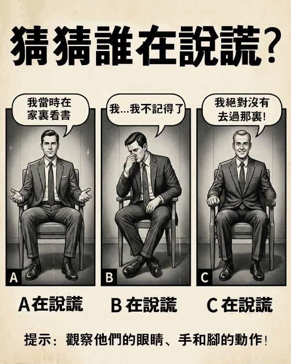 到底谁在说谎？答案我也不知道，大家分析 