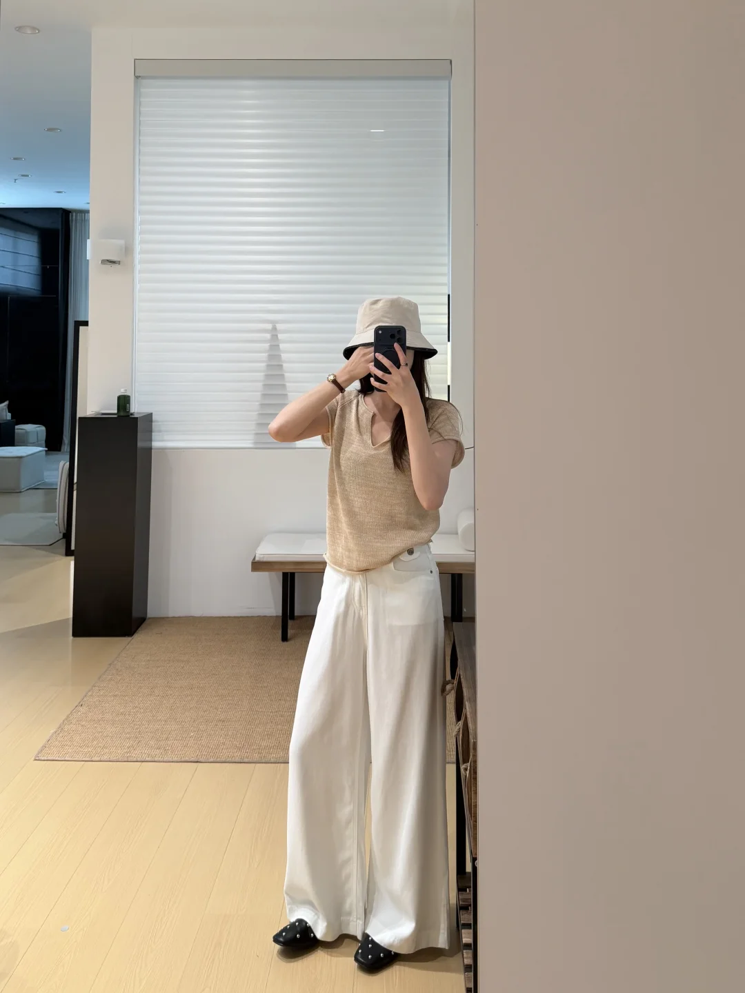 好爱这件V领杂纱亚麻短袖！！好舒服😍
