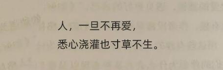 ​人，一旦不再爱，悉心浇灌也寸草不生。 ​​​