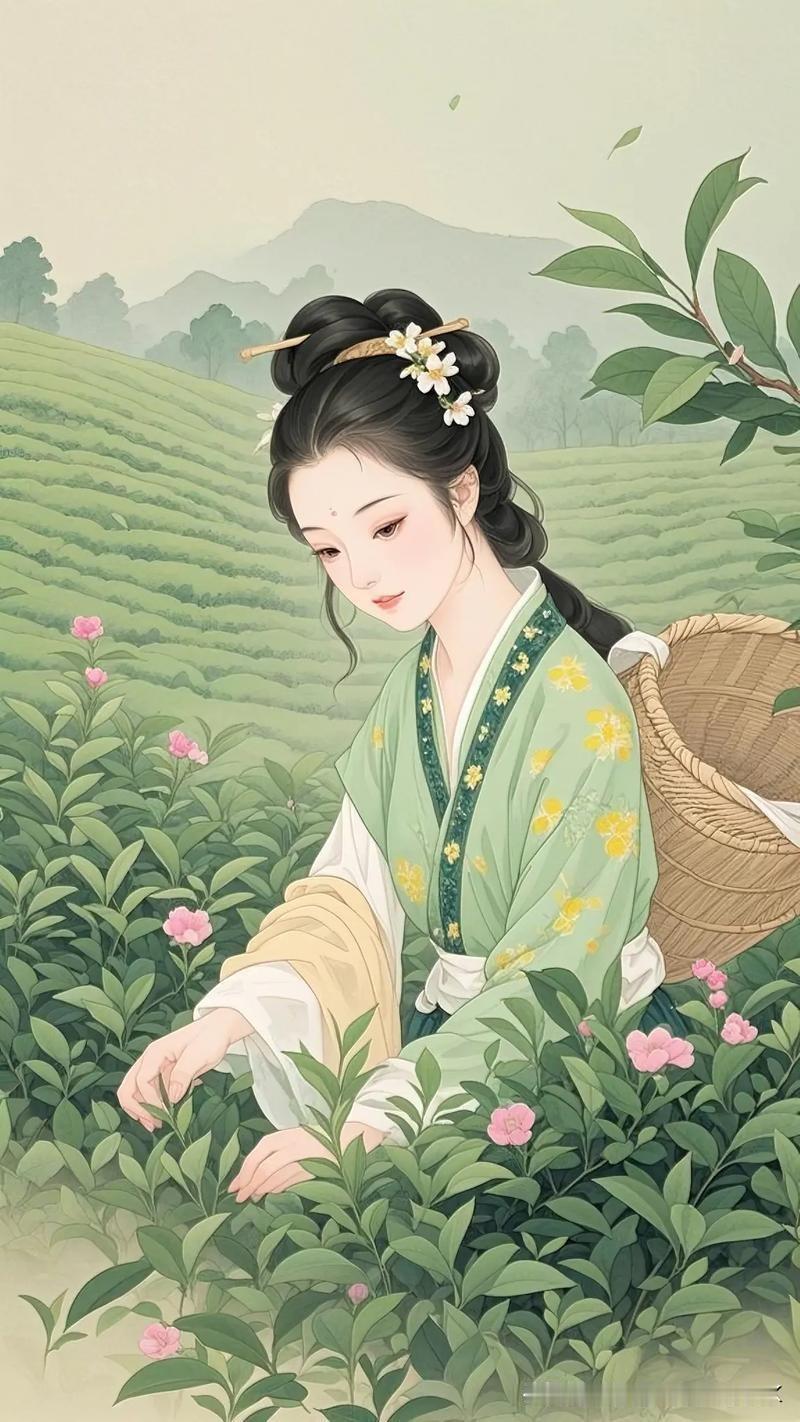 《初识茶花》
—— 宋·陈与义
伊轧篮舆不受催，
湖南秋色更佳哉。
青裙玉面初相