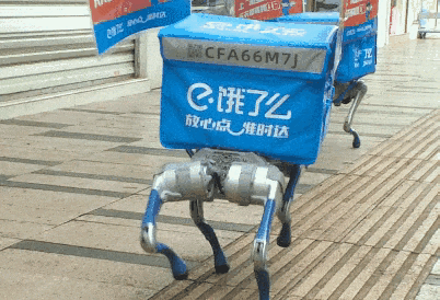 看来，狗子们也要加入外卖小哥的行列了，运费会不会降价啊？！人工智能 ​​​