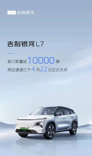 吉利银河L7，盲订超10000辆了。 