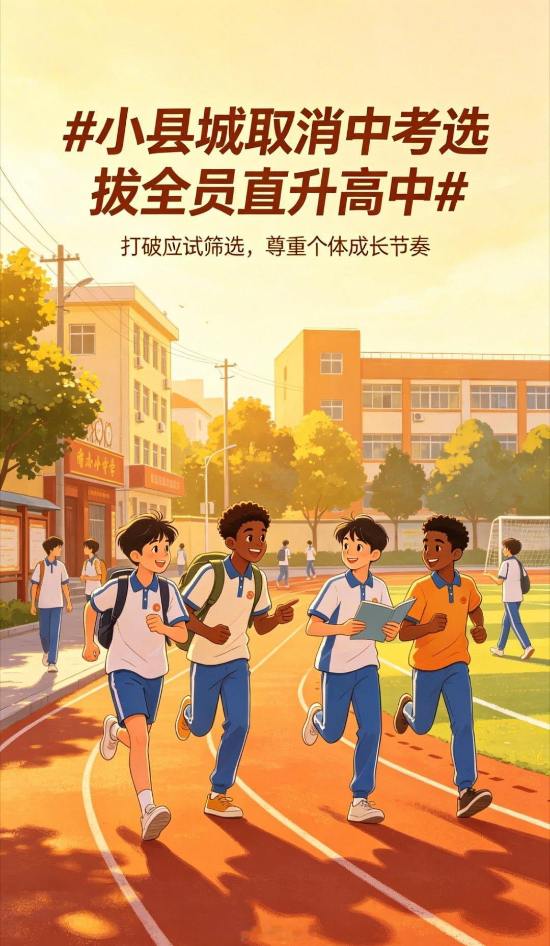 小县城取消中考选拔全员直升高中 县域推行高中全员直升，打破应试筛选固化模式。教育