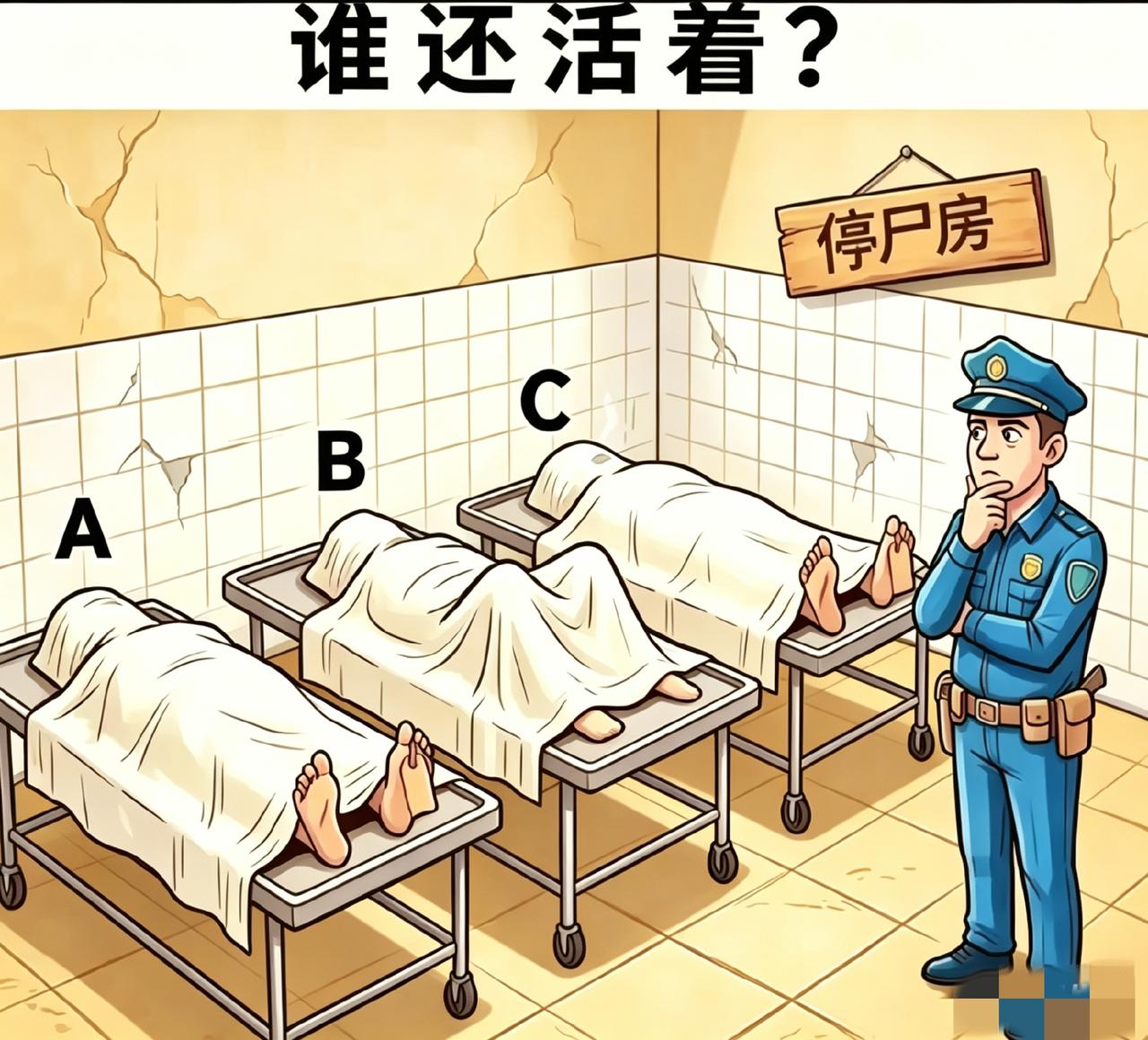 这是一张很考验眼力的图片，能观察出来的人，绝对是侦察级别的高手！
请问！ABC三