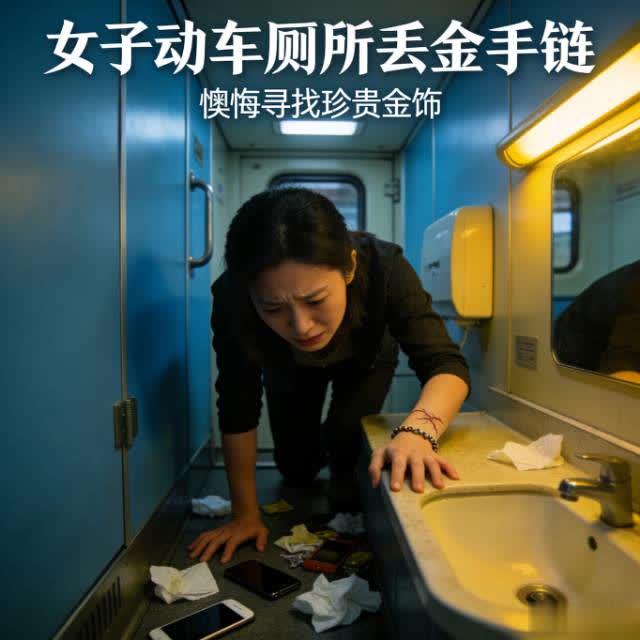 50克金手链冲进动车厕所：别让粗心，偷走你的珍视
 
看到女子在动车厕所不慎将5
