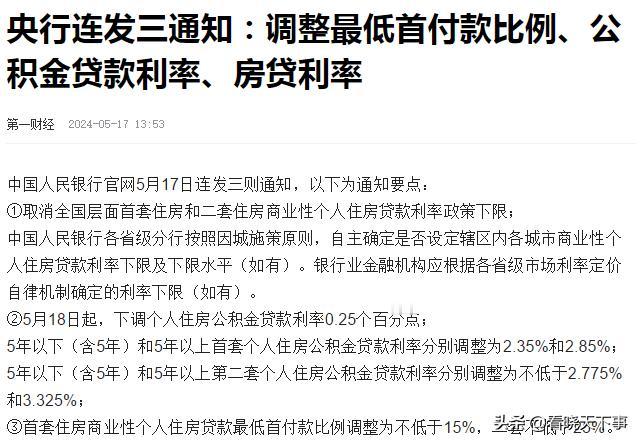 这下王炸了！房地产组合拳来了：首套首付降到15%，比2008年的二成首付都低，创
