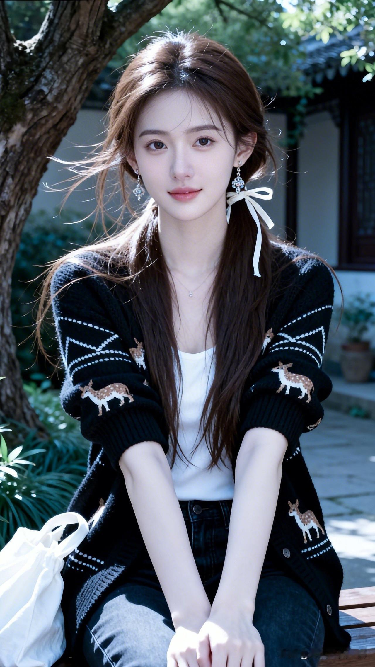 花间美人坐，笑语动春风。你觉得什么样的美女算是天然美 阳光下的少女，温柔如水，岁