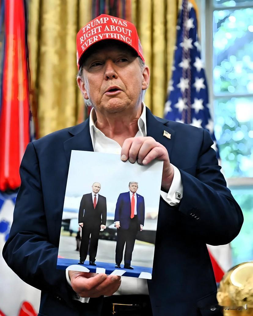 一张悬挂于白宫内的普京与特朗普的合照让全世界不淡定了，因为大家都猜不透他在白宫悬