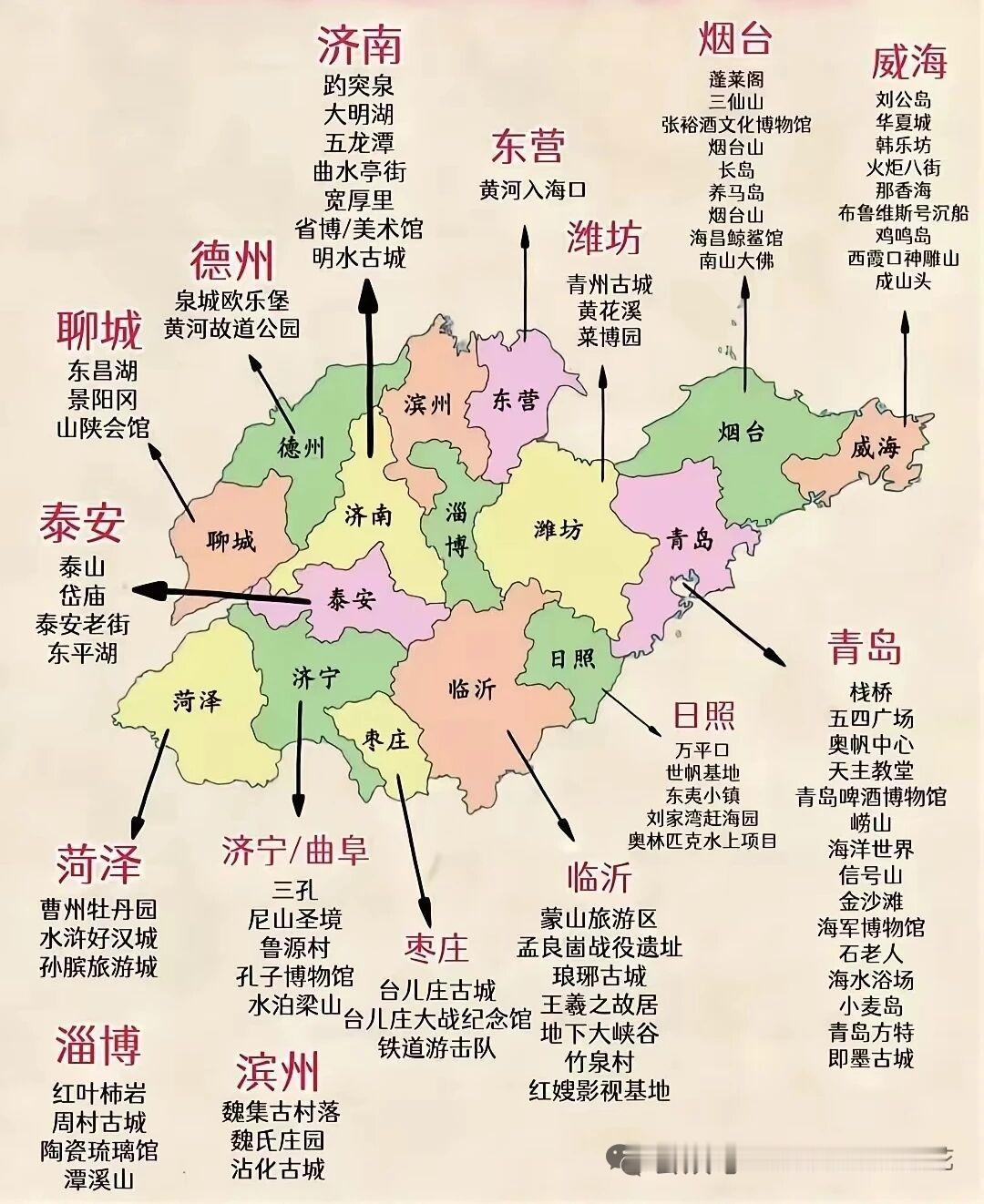 山东景点分布图来了山东 枣庄 临沂