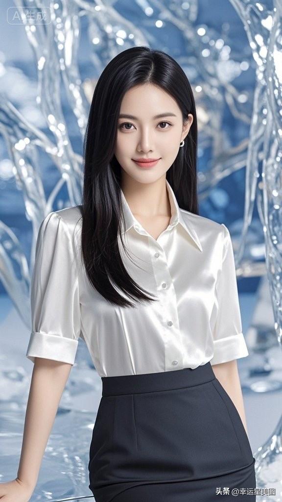 优雅白衬衫+黑色高腰裙，清新甜美，气质满分！💕✨