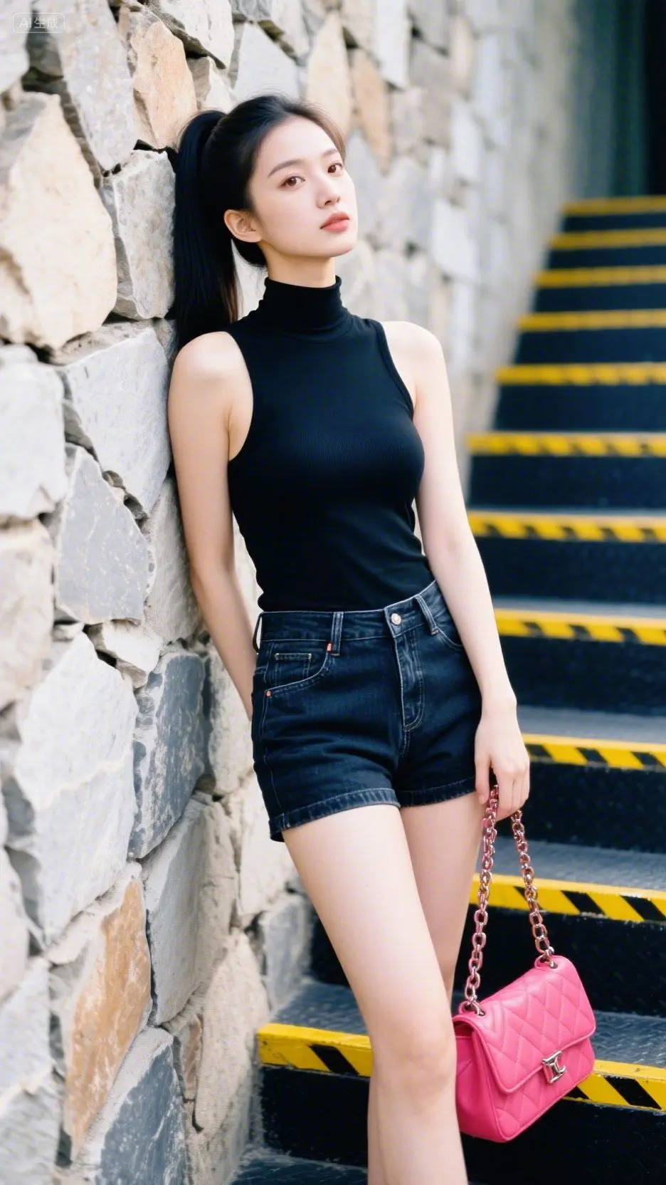 即梦AI 辣妹穿搭 好身材好气质 老街 小性感