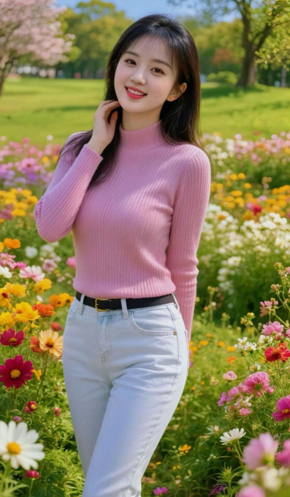 山坡羊•春野繁花
晴郊风软，
芳茵铺漫，
千葩万锦春深浅。
柳含烟，
蝶飞旋，