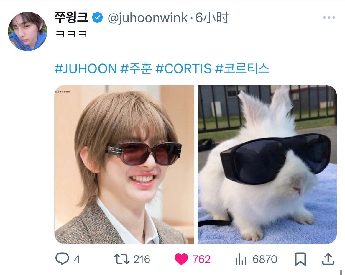 妈妈！今天看见了一个带墨镜的人形兔🐰 