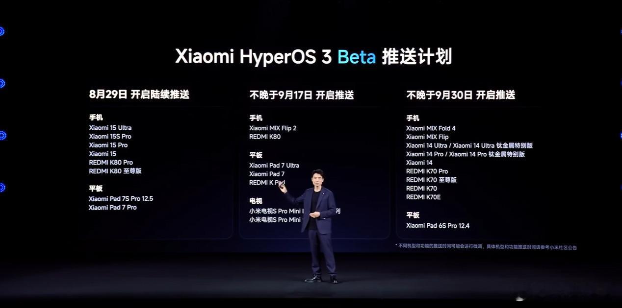 澎湃OS3 Beta推送计划 ​​​