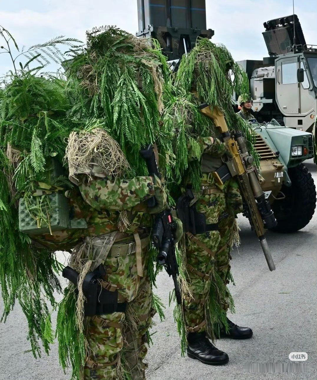 日本陆上自卫队八重山警备队的狙击小组使用20式突击步枪和G28E2狙击步枪。日本