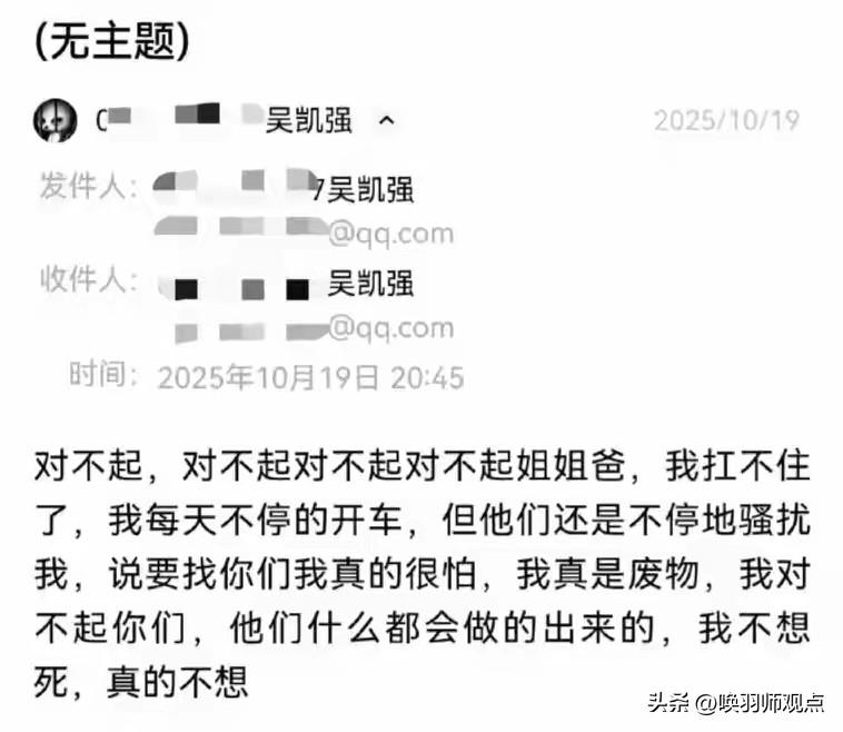 33岁网约车司机自杀，遗书曝光：催收把我逼上绝路

2025年10月，33岁的吴