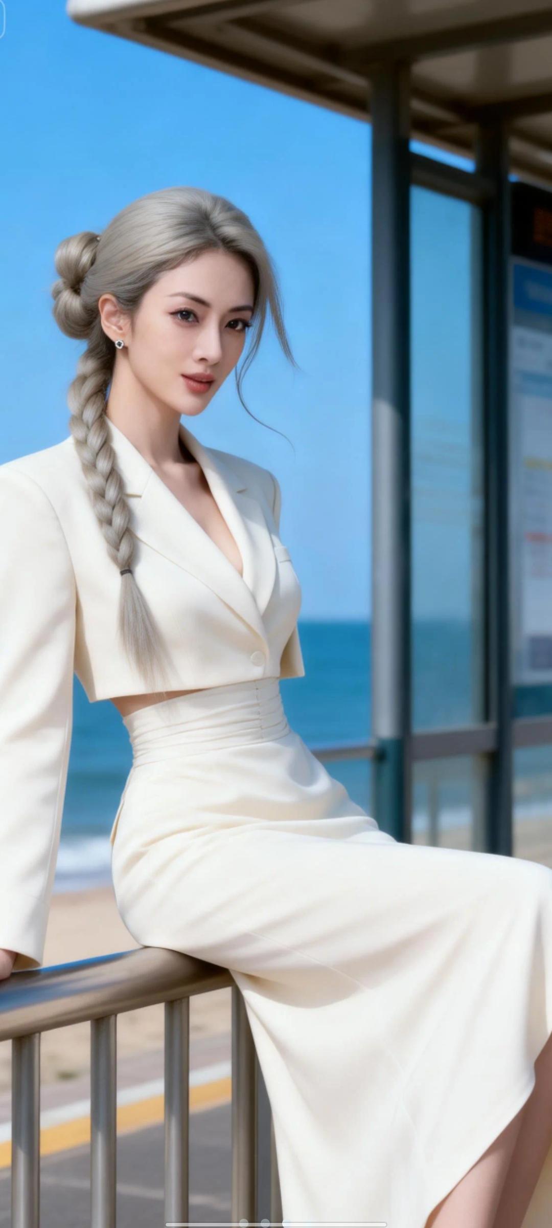 20岁女明星，神情冷酷，五官俊美，精致，神秘莫测，图中人物，轮廓暗黑风写真，东方