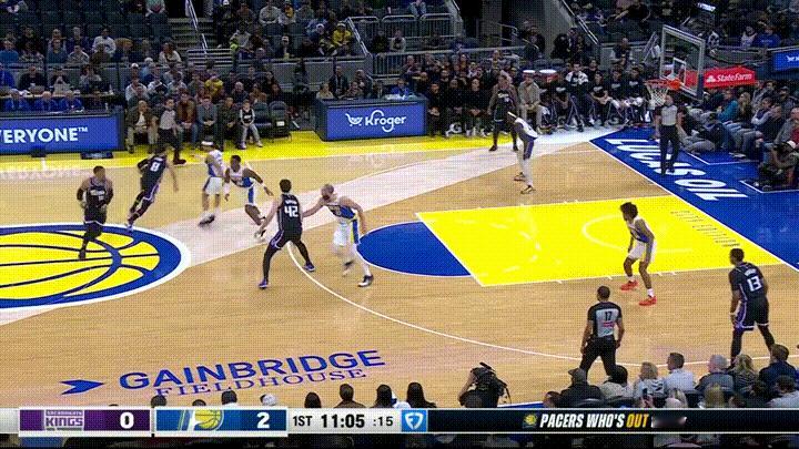 国王球星威斯布鲁克的手感真是太火热了！今天国王在客场挑战步行者，值得一提的是，威