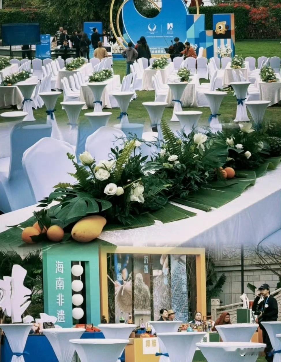 海口这个乒乓球亚洲杯的欢迎晚宴，布置得也太像草坪婚礼了！
 
白椅子排得整整齐齐