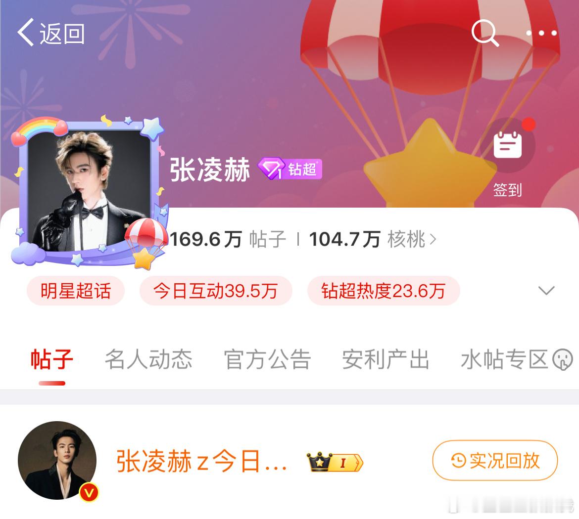 张凌赫这么火了？超话一直稳定在钻1[思考]但是唯粉感觉跟邓为差很多啊[哆啦A梦害