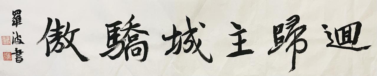 这张书法作品是我年初所写，横式，用的是净白生宣，墨液一般，比平常的浓一点点。